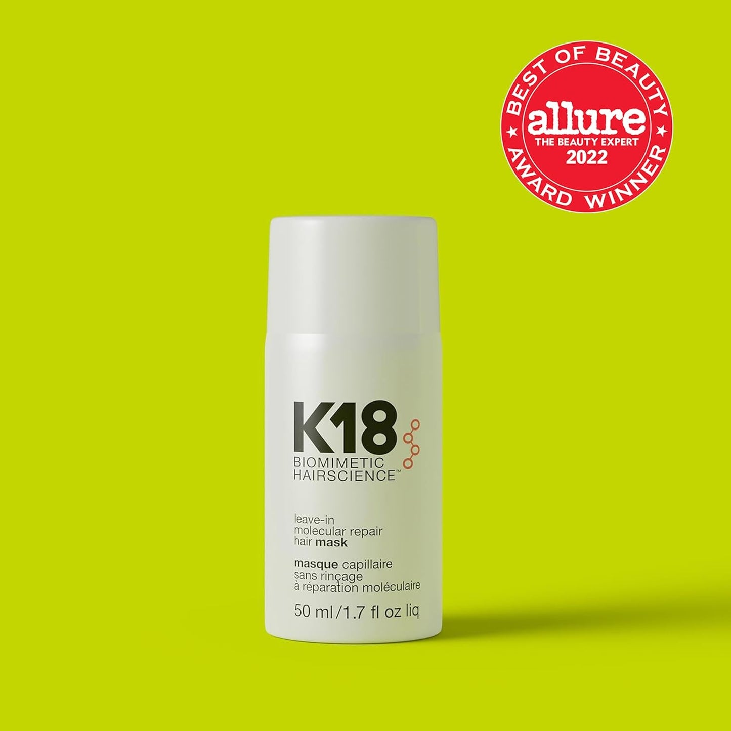 K18 Leave-In Molecular Hair Mask, Repairs Dry or Damaged Hair, Reverse Hair Damage from Bleach, Color, Chemical Services & Heat