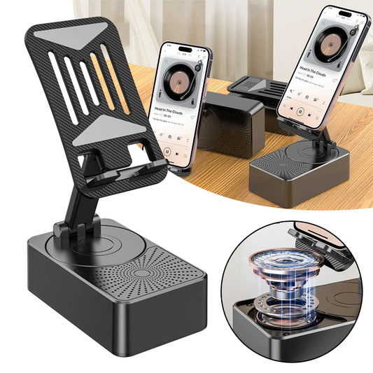 Mobile Cell Phone Stand Holder with Bluetooth-compatible Speaker Wireless Speaker Adjustable Tablet Desktop Live Lazy Bracket