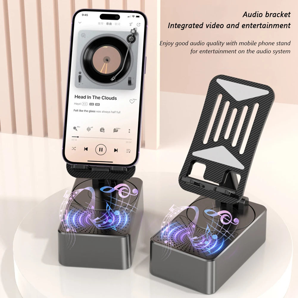 Mobile Cell Phone Stand Holder with Bluetooth-compatible Speaker Wireless Speaker Adjustable Tablet Desktop Live Lazy Bracket