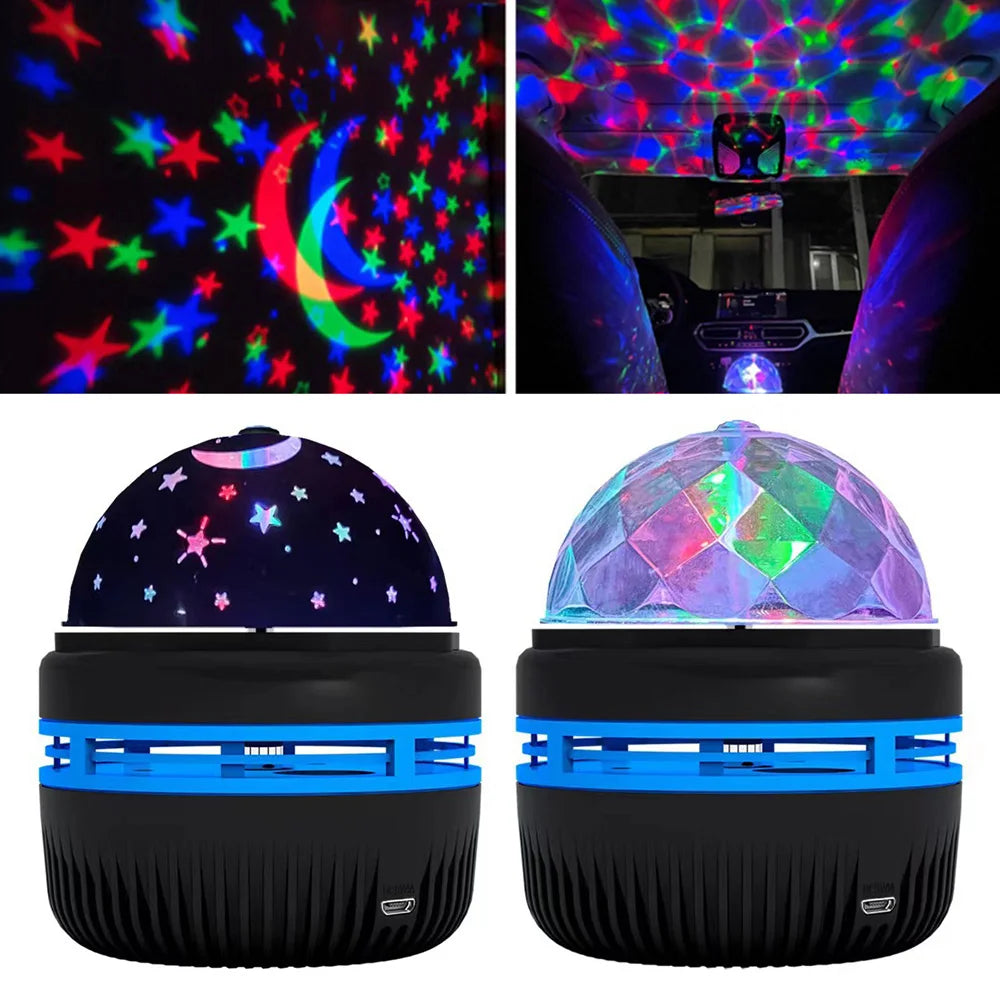 Multifunction LED Starry Sky Light Projection Night Light Bedside Bedroom Atmosphere Lamp Rotating StageLight Projector Lamp