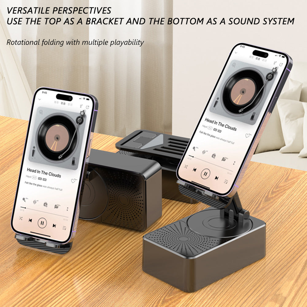 Mobile Cell Phone Stand Holder with Bluetooth-compatible Speaker Wireless Speaker Adjustable Tablet Desktop Live Lazy Bracket