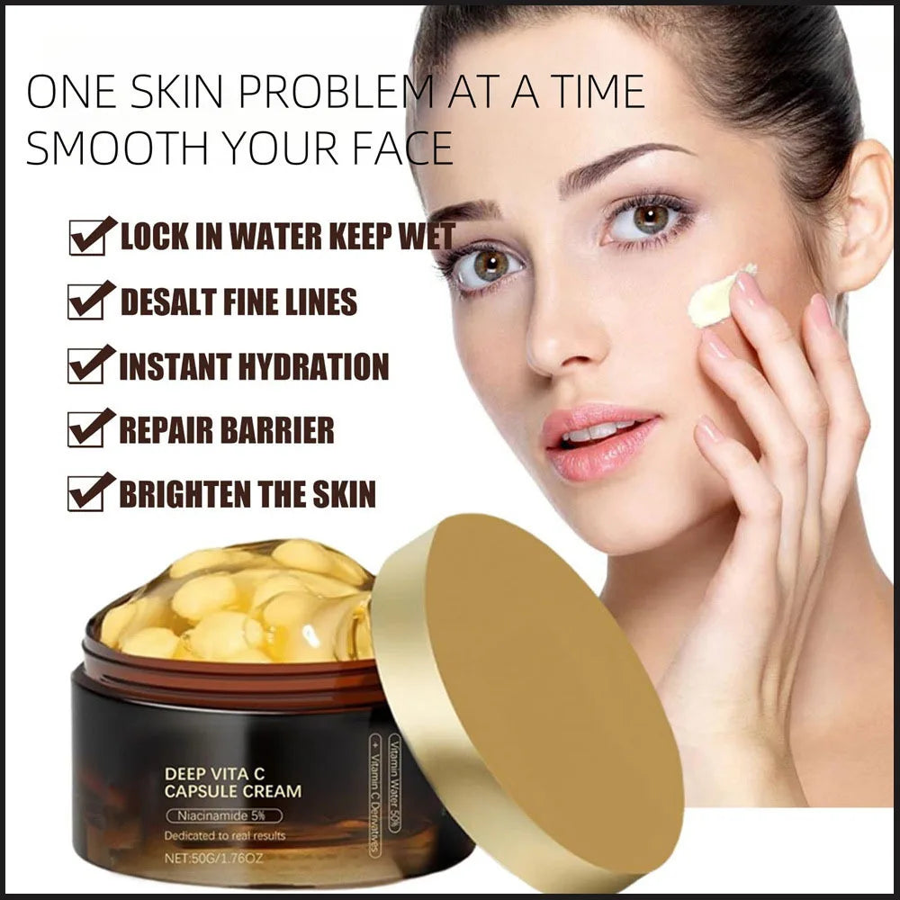 Deep Vitamin C Golden Capsule Hydrating Face Moisturizer, Antioxidant Protection, Lightweight Daily Skincare