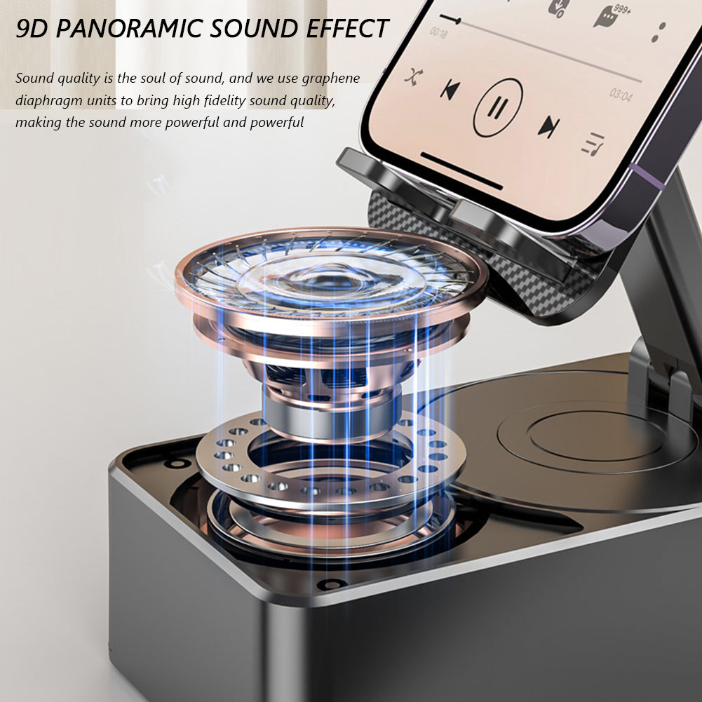 Mobile Cell Phone Stand Holder with Bluetooth-compatible Speaker Wireless Speaker Adjustable Tablet Desktop Live Lazy Bracket