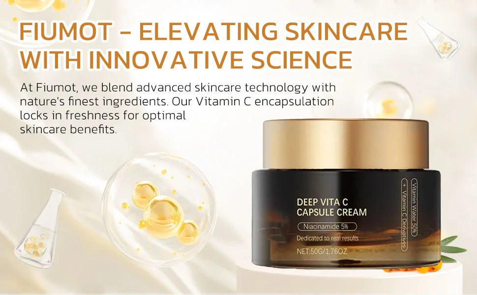 Deep Vitamin C Golden Capsule Hydrating Face Moisturizer, Antioxidant Protection, Lightweight Daily Skincare