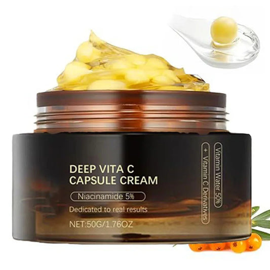 Deep Vitamin C Golden Capsule Hydrating Face Moisturizer, Antioxidant Protection, Lightweight Daily Skincare